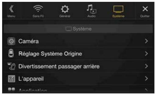 ALPINE X701D-A4, X701D-A5, X701D-Q5 - Écran du menu system setup - 1