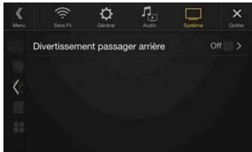ALPINE X701D-A4, X701D-A5, X701D-Q5 - Réglages divertissement passager arrêté - 1