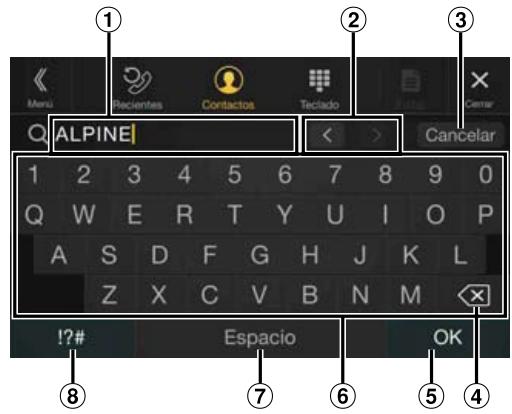 ALPINE X701D-A4, X701D-A5, X701D-Q5 - Méthode de saisie des caractères et des numéros (clavier) - 1