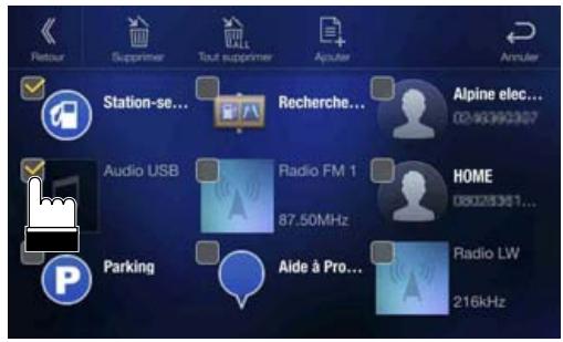 ALPINE X701D-A4, X701D-A5, X701D-Q5 - Suppression d'un élément sélectionné - 1