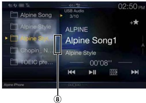 ALPINE X701D-A4, X701D-A5, X701D-Q5 - Exemple d'écran du mode de recherche rapide - 1
