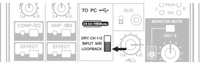 YAMAHA AG06 - Réglez le sélecteur [TO PC] 23 sur [loopback]. - 1