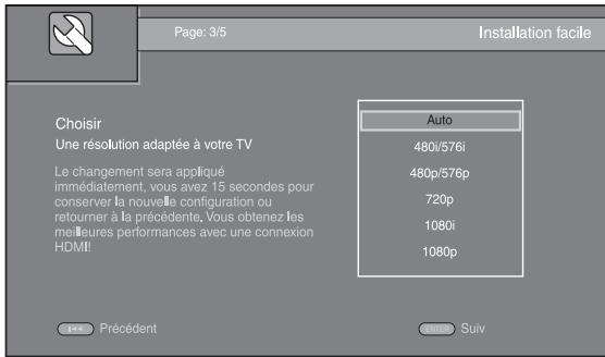 YAMAHA BD-A1010,  BD-A1020 - Preconfiguration à l'aide de Wizard Initial/Installation facile - 3