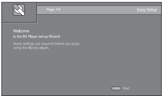 YAMAHA BD-A1010, BD-A1020 - Setting with the Initial Wizard/ Easy Setup - 1