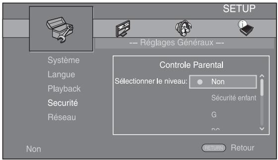 YAMAHA BD-A1010,  BD-A1020 - Sélectionnéz le réglage voulu. - 1
