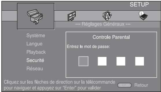 YAMAHA BD-A1010,  BD-A1020 - Entrez un mot de passer. - 1