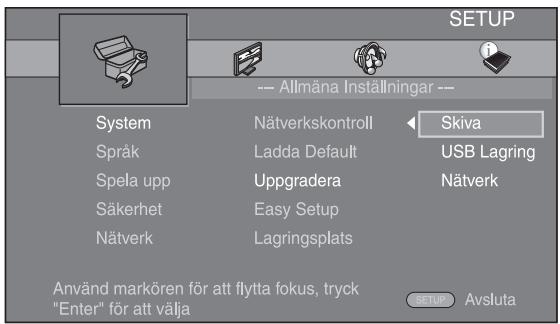YAMAHA BD-A1010, BD-A1020 - Välj uppgraderingsmetod och starta uppgraderingen från SETUP-menyn. - 1