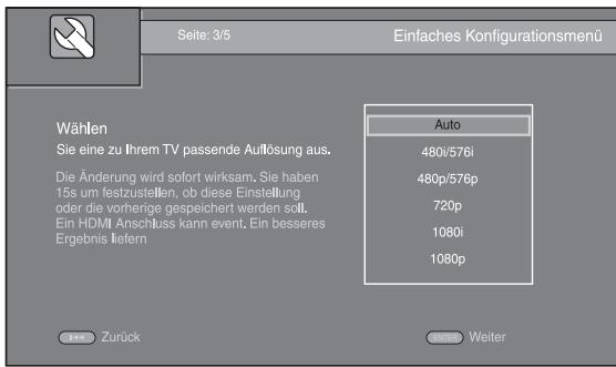 YAMAHA BD-A1020 - Einstellungen über Konfigurationshilfe/Einfaches Konfigurationsmenu - 3