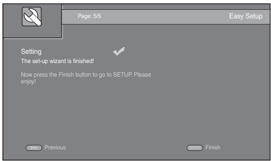 YAMAHA BD-A1020 - Setting with the Initial Wizard/ Easy Setup - 5