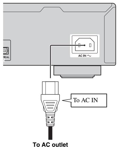 YAMAHA BD-A1020 - Connecting the power cable - 1