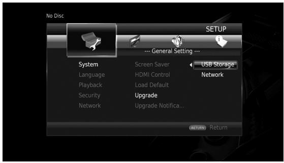 YAMAHA BD-S677 NOIR,  BD-S677,  BDS 677 - Select the upgrade method and start upgrade from SETUP menu. - 1