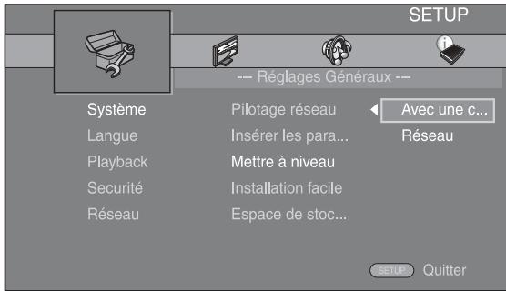 YAMAHA BDA1020 - Sélectionnez la méthode de mise à niveau et lancez la mise à niveau à partir du menu SETUP. - 1