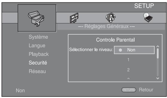 YAMAHA BDA1020 - Sélectionnez le réglage voulu. - 1