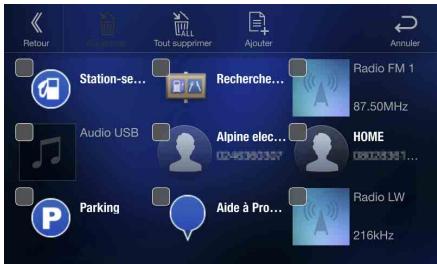 ALPINE X901D-G6, X901D-DU - Appuyez sur la zone de texte de l'élément enregistré. - 1