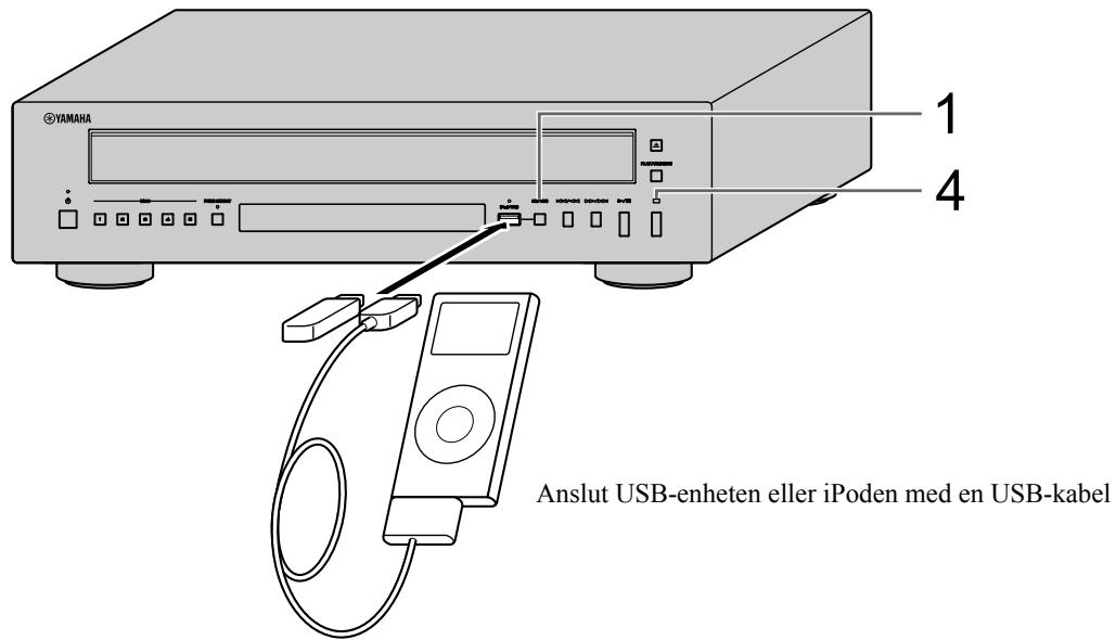 YAMAHA CD-C600, CDC-600 - UPPSPENING FRÁN iPod/USB-ENHET - 1