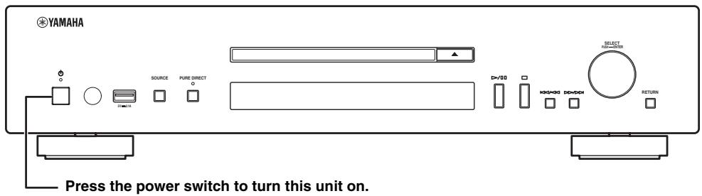 YAMAHA CD-N500, CDN500 - Turning on this unit - 1