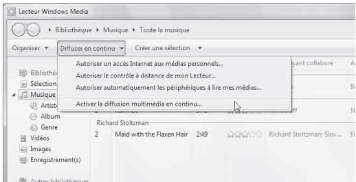 YAMAHA CD-N500, CDN500 - Sélectionnez « diffuser en continu », puis « activer la diffusion multimédia en continu - 1