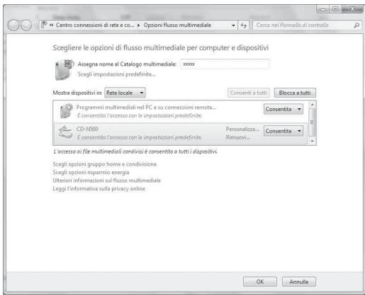 YAMAHA CD-N500, CDN500 - Se si utilizes Windows Media Player 12 (su Windows 7) - 3