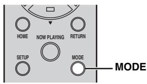 YAMAHA CD-N500, CDN500 - Premere MODE sul telecomando nelle e in corso la riproduzione dei contenuti dell'iPod. - 1