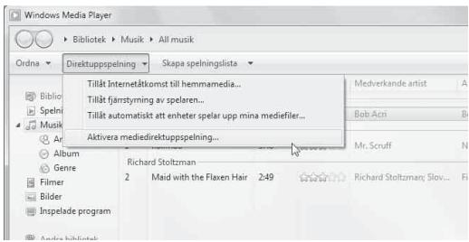 YAMAHA CD-N500, CDN500 - Välj "Direktuppspelning" och sedan "Aktivera mediedirektuppspelning". - 1