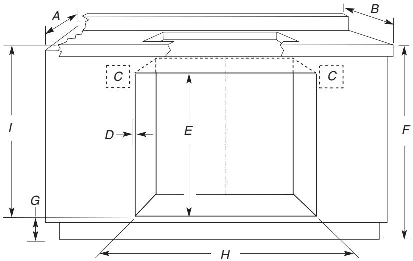 WHIRLPOOL G7CE3034XS - INSTALLING OVEN UNDER COOKTOP - CUTOUT DIMENSIONS FOR OVENS INSTALLED UNDER COOKTOP - 1