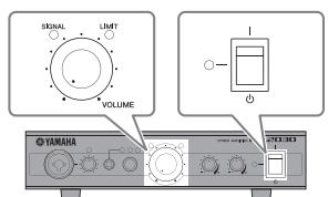 YAMAHA MA2030/PA2030 - Branchement du cordon d'alimentation et mise sous tension - 1