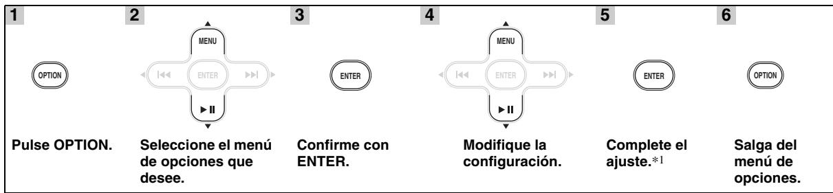YAMAHA MCR-232 - Uso del menu de options - 1