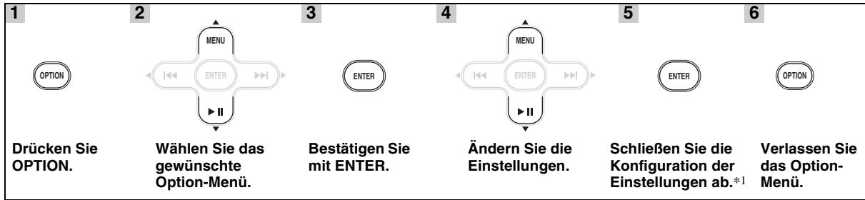 YAMAHA MCR-232 - Verwendendes Option-Menüss - 1