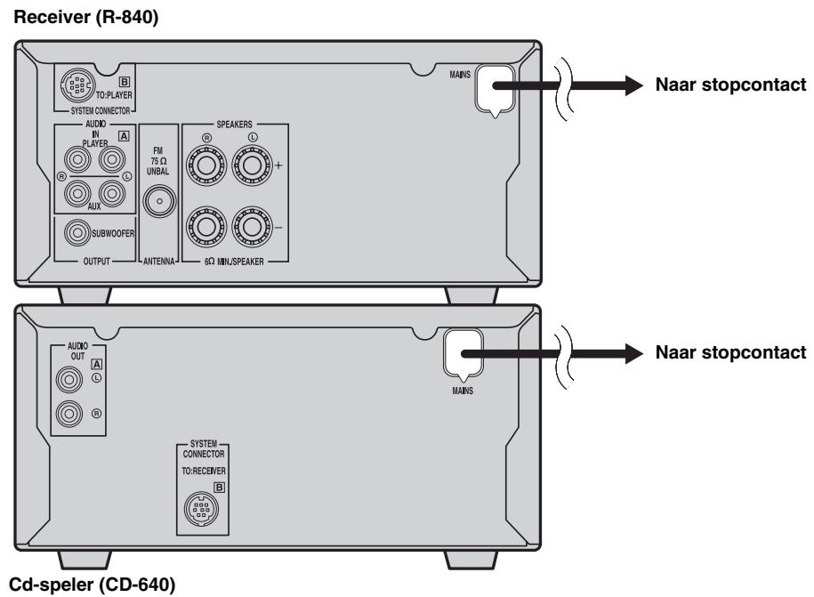 YAMAHA MCR-640 - Aansluiten van stroomkabels - 1