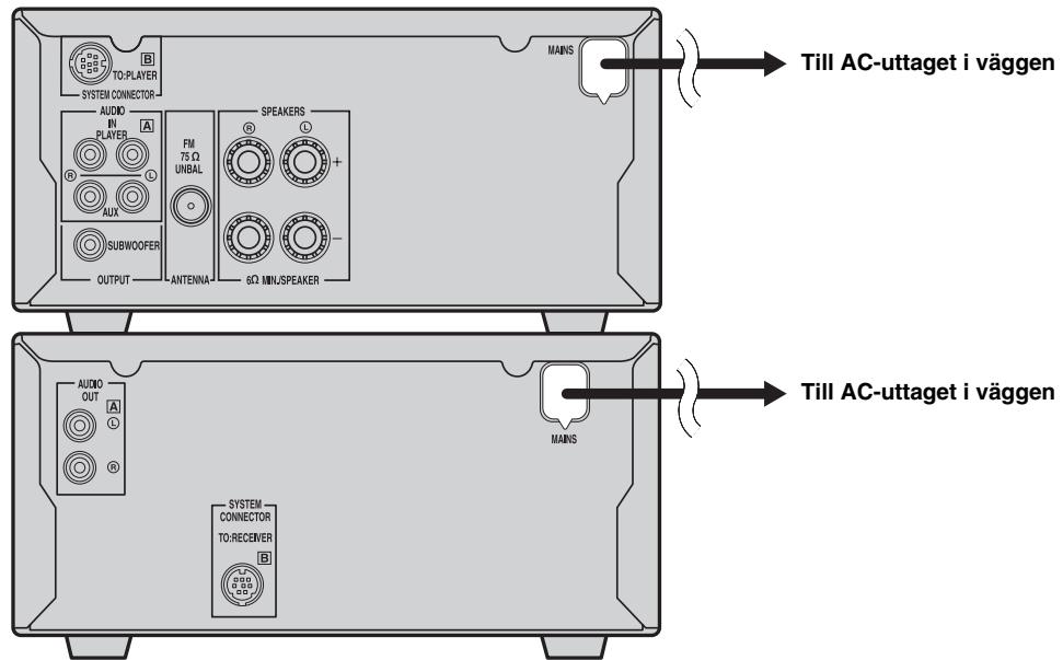 YAMAHA MCR-640 - Anslutning av nätkablar - 1