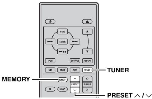 YAMAHA MCR-640 - Mise en mémoire automatique des fréquences - 1