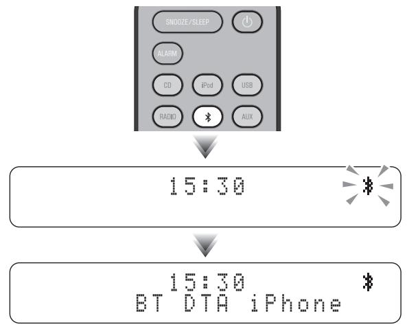 YAMAHA MCR-B142 - Connexion d'un dispositif déjà couplé via bluetooth - 1