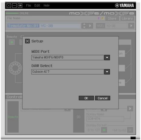YAMAHA MOXF6/MOXF8 REMOTE EDITOR - Setup - 1