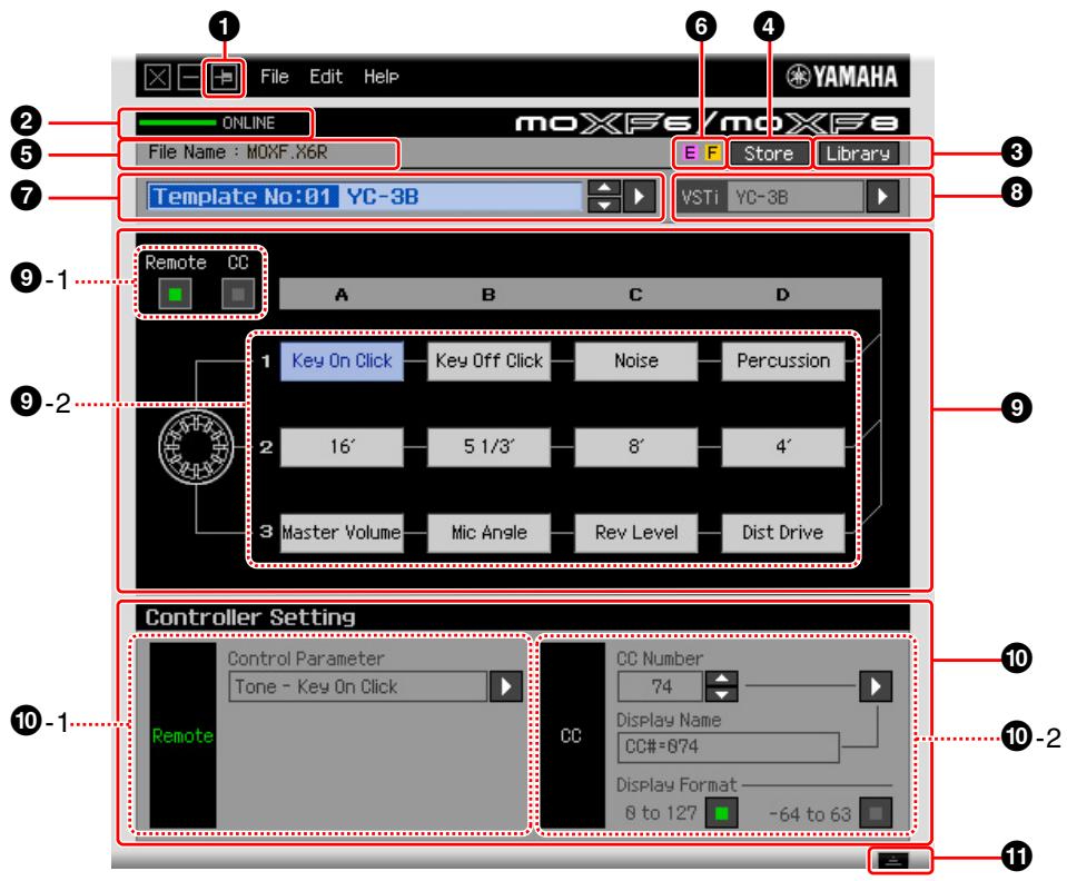 YAMAHA MOXF6/MOXF8 REMOTE EDITOR - Fenêtre Edit - 1