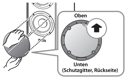 YAMAHA NS-F140, NS-F150 - ■ Abnehmen / Anbringenden des Schutzgitters - 2