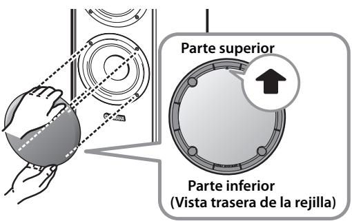 YAMAHA NS-F140,  NS-F150 - Cómo colocar/quitar la rejilla - 2