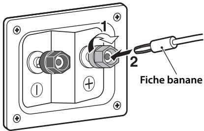 YAMAHA NS-PA120, NS-PB150 - Quand vous utilisez une fiche banane - 1