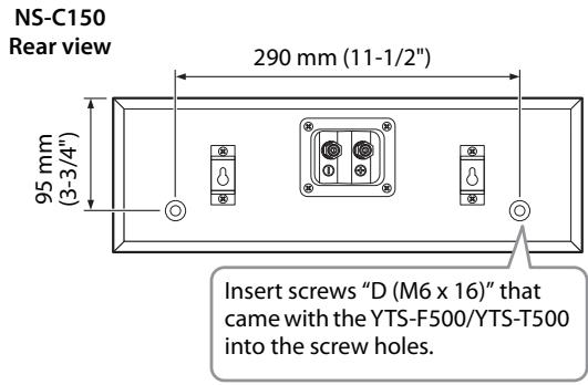 YAMAHA NS-PA120, NS-PB150 - Mounting the center speaker on the Yamaha YTS-F500/YTS-T500 TV stand - 1