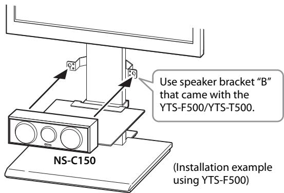 YAMAHA NS-PA120, NS-PB150 - Mounting the center speaker on the Yamaha YTS-F500/YTS-T500 TV stand - 2