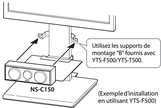 YAMAHA NS-PA120, NS-PB150 - Monter l'enceinte central sur le pied de téléviseur Yamaha YTS-F500/YTS-T500. - 2