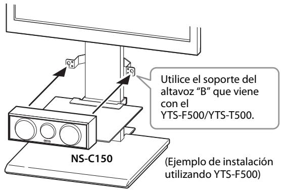 YAMAHA NS-PB150 - Instalar el altoz central sobre el soporte Yamaha YTS-F500/YTS-T500 TV - 2