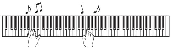 YAMAHA P-115 - Jouez au clavier ou appuyez sur la touche [PLAY] pour lancer l'enregistrement. - 2