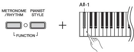 YAMAHA P-115 - Pour activer la fonction de mise hors tension automatique : - 1