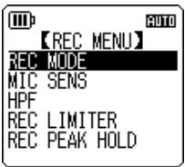 YAMAHA POCKETRAK C24 - Réglage des options de menu - 3