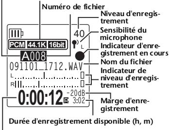 YAMAHA POCKETRAK W24 - Appuyez de nouveau sur la touche [REC/PAUSE]. - 2