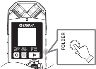 YAMAHA POCKETRAK W24 - Sélection d'un dossier et d'une mémoire en vue d'un enregistrement - 1