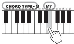 YAMAHA PSR-E253/YPT-255 - 2-2. Appuyez sur la touche « M7 » dans la section située entre « CHORD type » et « ROOT - 1