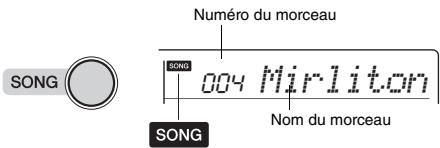 YAMAHA PSR-E253/YPT-255 - Appuyez sur la touche [SONG], puis utilisez les touches numériques pour sélectionner le morceau souhaité. - 1