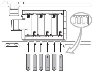 YAMAHA PSR-E253/YPT-255 - Installation des piles - 2