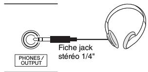 YAMAHA PSR-E253/YPT-255 - Raccordement d'un casque (vendu séparément) ou d'un équipement audio externe - 1